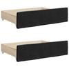 2 in 1 Pull Out Daybed with Drawers Black 90x190 cm Fabric