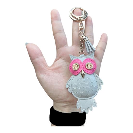 Брелок для ключей в виде совы, компактный, легкий, из искусственной кожи, подвеска для ключей, сумок, рюкзаков, аксессуаров
