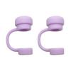 2Pcs Solid Color Straw Cover Food Grade BPA Free Silicone Reusable Dust-proof No Spill 10MM Tumbler Straw Tip Plug Topper Protector Cup Accessories