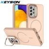 KEYSION Матовый чехол для телефона с покрытием Soft-touch и подставкой для линз, совместимый с MagSafe, для Samsung A52 A52S 5G, магнитный противоударный чехол для Galaxy A13 4G 5G