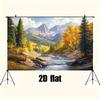 1 шт. 2D фон с изображением золотой осенней горной scenery  создающий естественную и умиротворенную атмосферу  и праздничный баннер