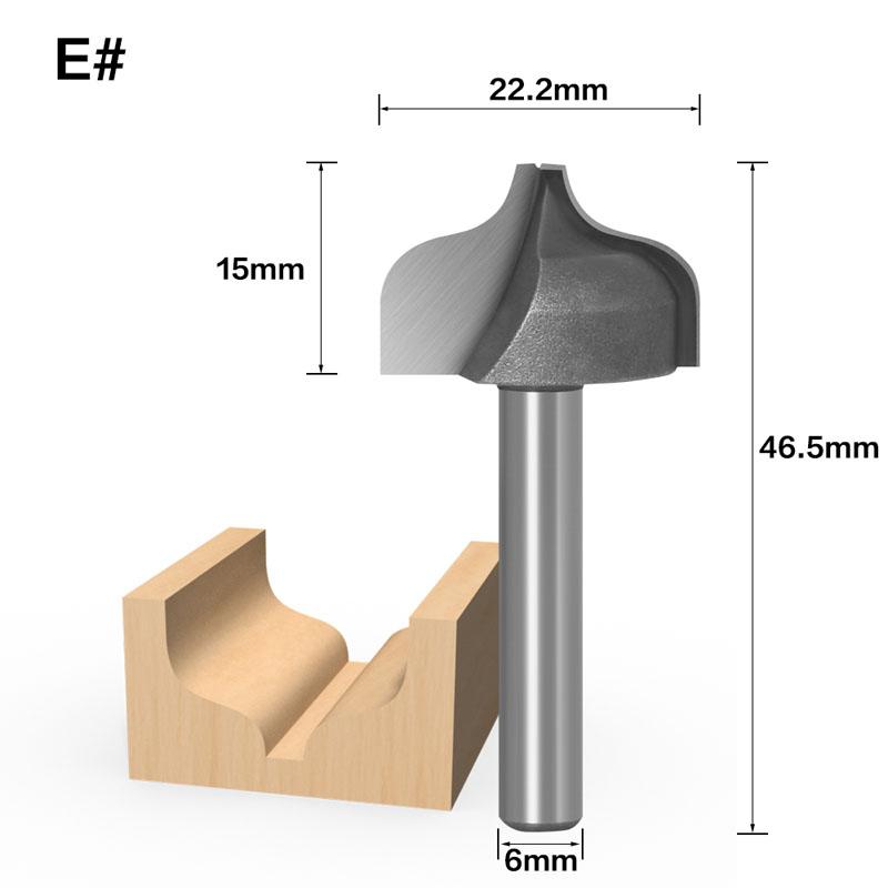 1 шт., 6 мм, деревянная фреза с хвостовиком, прямая торцевая фреза, триммер для чистки, заподлицо, угловая, круглая, коробчатая, инструменты