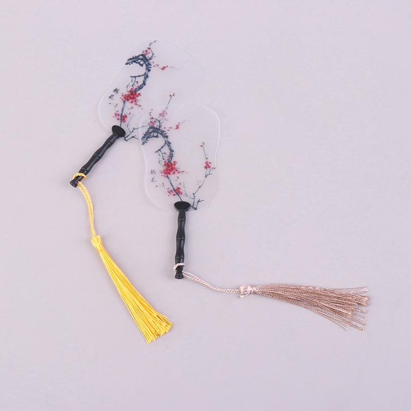 2Pcs 1:12 Dollhouse Miniture Simulation Palm-Leaf Fan Model Toy Home Decoration Accessories