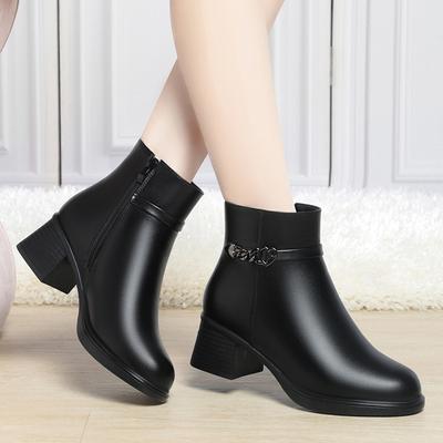 Мамины туфли осенне-зимние короткие ботинки женские, новые одиночные ботинки на толстом каблуке зимняя обувь короткие бархатные ботинки и ботинки для пожилых женщин