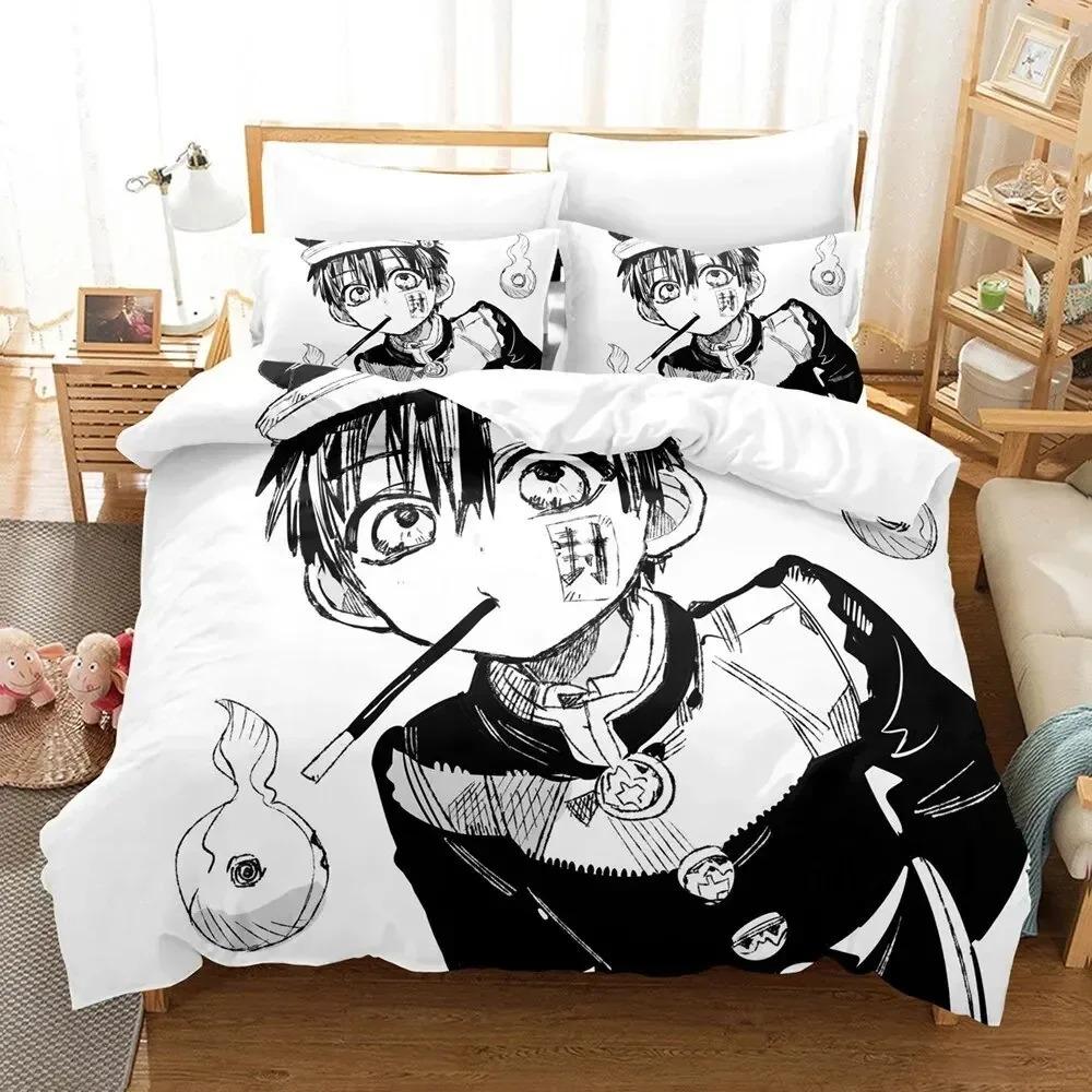 Fashion 3D Printing Anime Toilet-bound Hanako-kun Bedding Set Duvet Cover Sets Comforter Bedding Double Size Adults Kids Gift