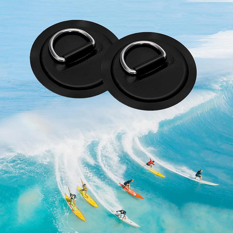 4pcs Surfboard PVC Patch Stainless Steel D Ring for Kayak Inflatable Boat Accessories