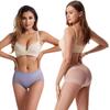 Women's Triangle Pants Ultra Thin Waist and Hip Lift Underwear Mesh Breathable Pure Cotton Band Waist Beauty Mid Waist S-3XL