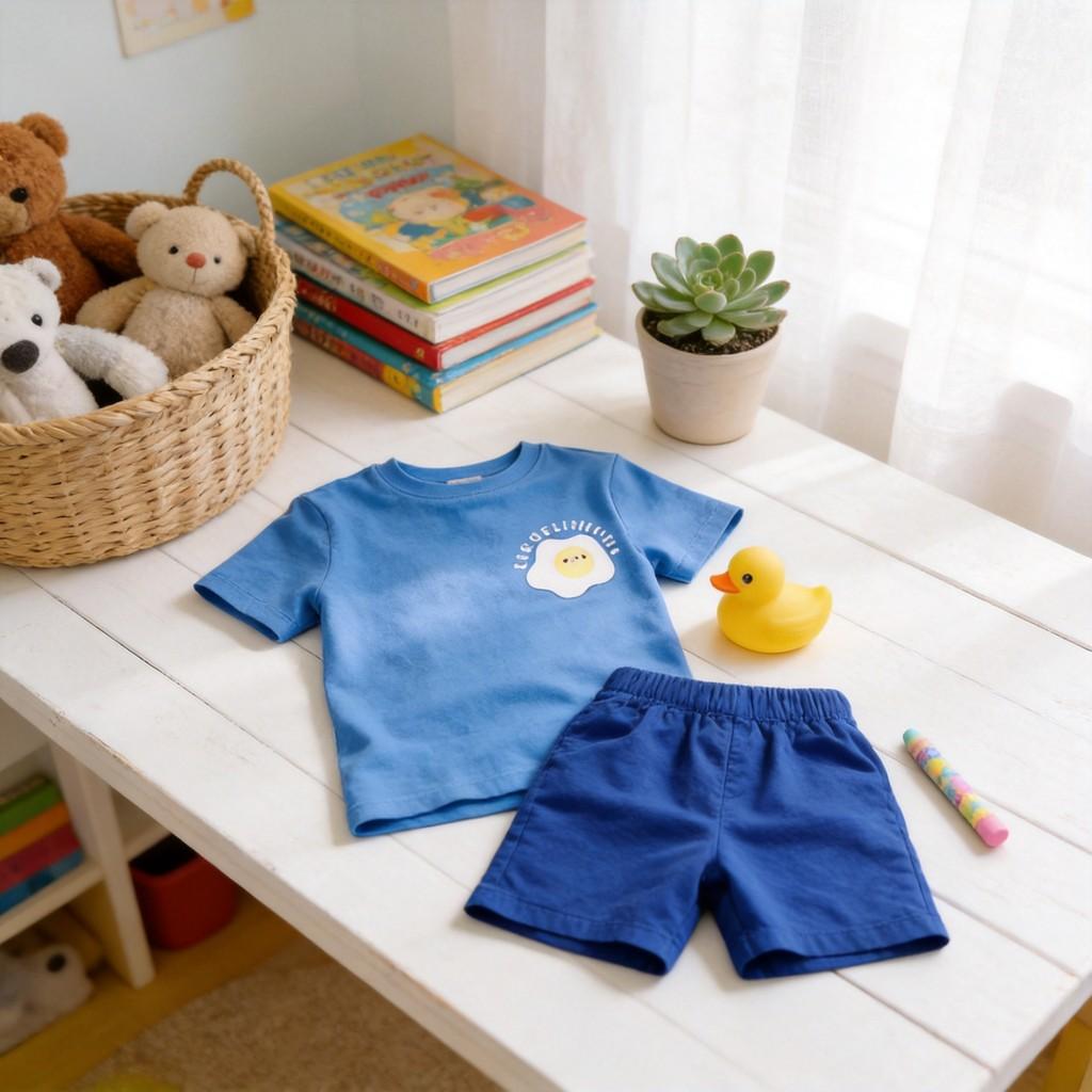 Boys Summer Cotton Pajama Set With Cartoon Pattern For Kids Bedroom Lounge