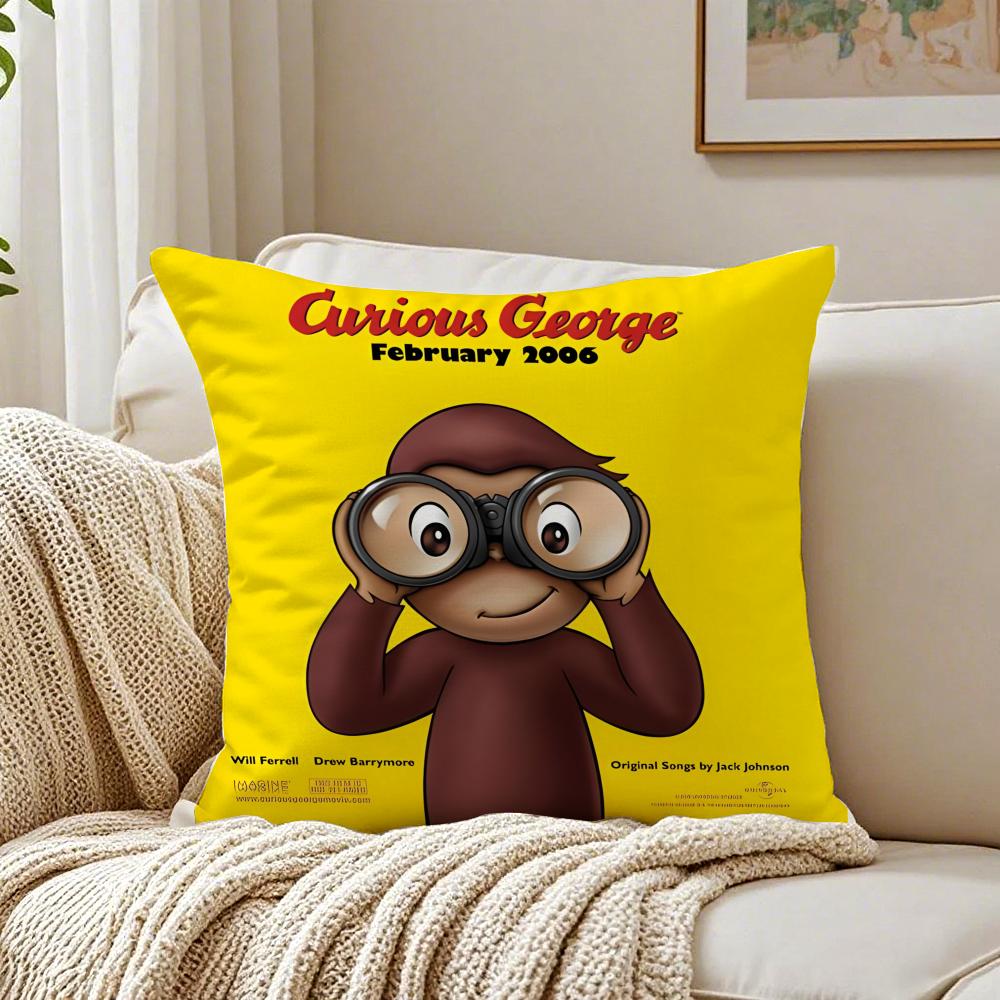 CCurious George Pillow Kids Cartoon Cushion Cover Pillowcase Antidustmite living Room Sofa Decor Cushion Room