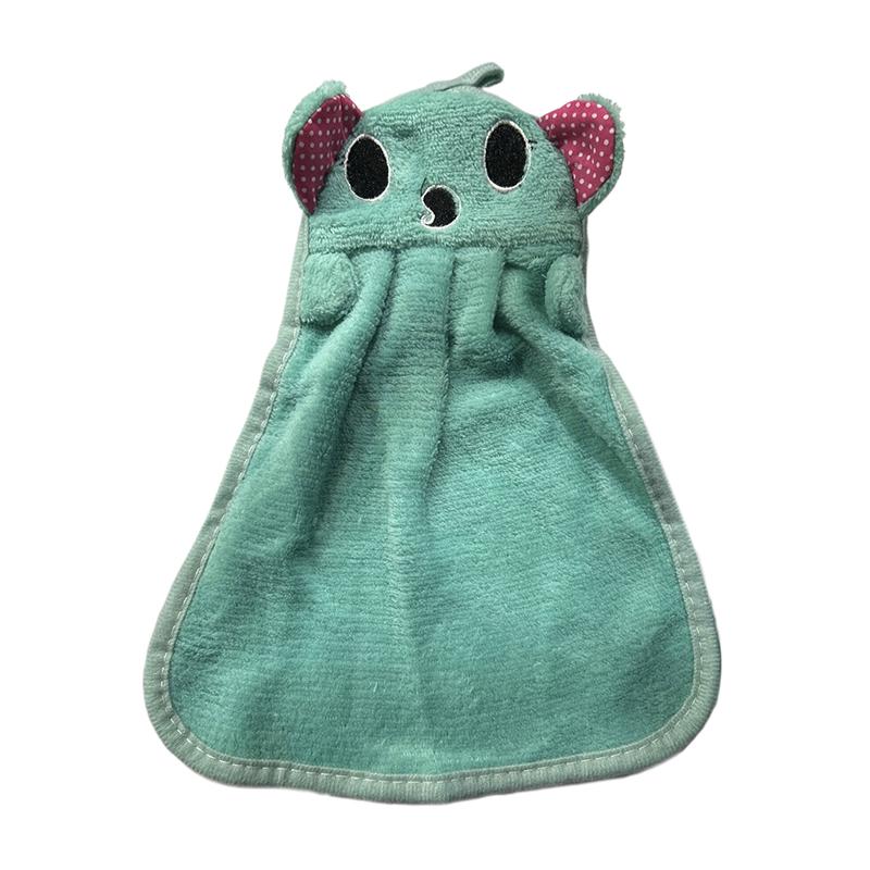 Милое вышитое мультяшное полотенце для рук с изображением животных, милые коралловые бархатные полотенца для мытья рук, детские мягкие полотенца для рук