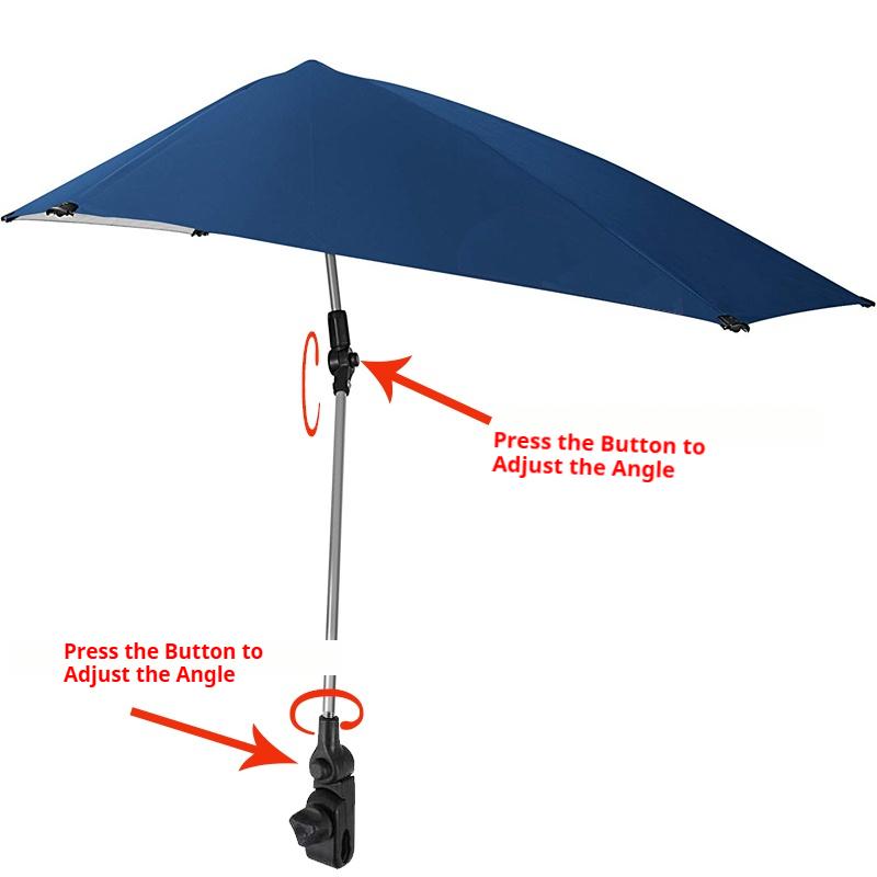 Adjustable Chair Umbrella Clamp-on Umbrella Multi-functional Stroller Umbrella for for Beach Chair Wheelchair Stroller