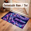 Abstract Geometric Theme Crystal Velvet Floor Rug Personalized Custom Name Text Warm Carpet Home Decoration