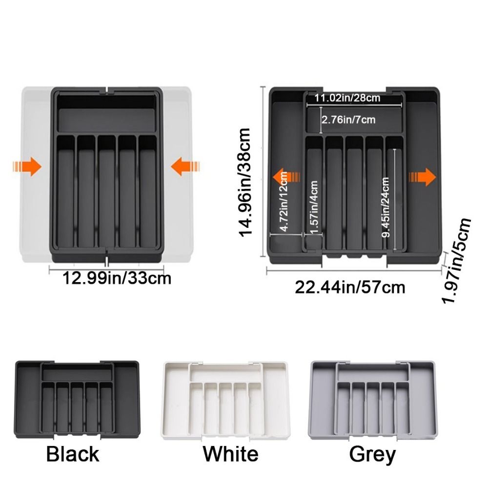 Large Capacity Cutlery Storage Tray Plastic Silverware Drawer Organizer Utensil Tray Set Spoon
