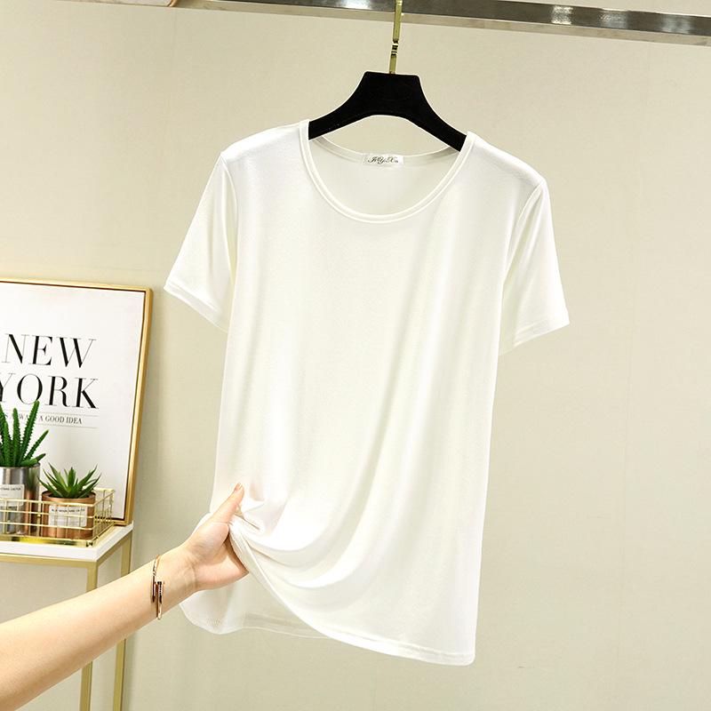 Женский универсальный летний топ с коротким рукавом 2025: Похудение, Свободный крой, Повседневная базовая футболка