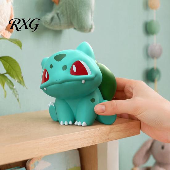 Environmentally Friendly Statue Cute Bulbasaur-Shaped Resin Figurine, Classic Cartoon Collectible with Red Eyes Green Waterproof Outdoor Ornament