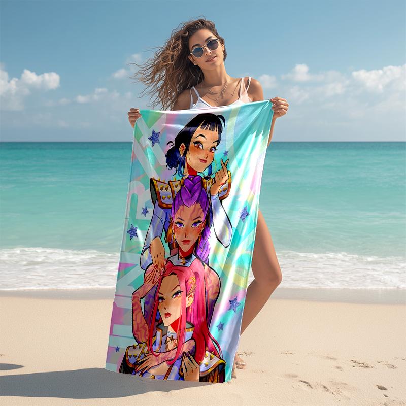 1pc KPop Demon Hunters160 Beach Towel, Comfortable and Thick, and Swimming/Bath/Picnic/Camping Towel, Suitable for Seaside Beaches