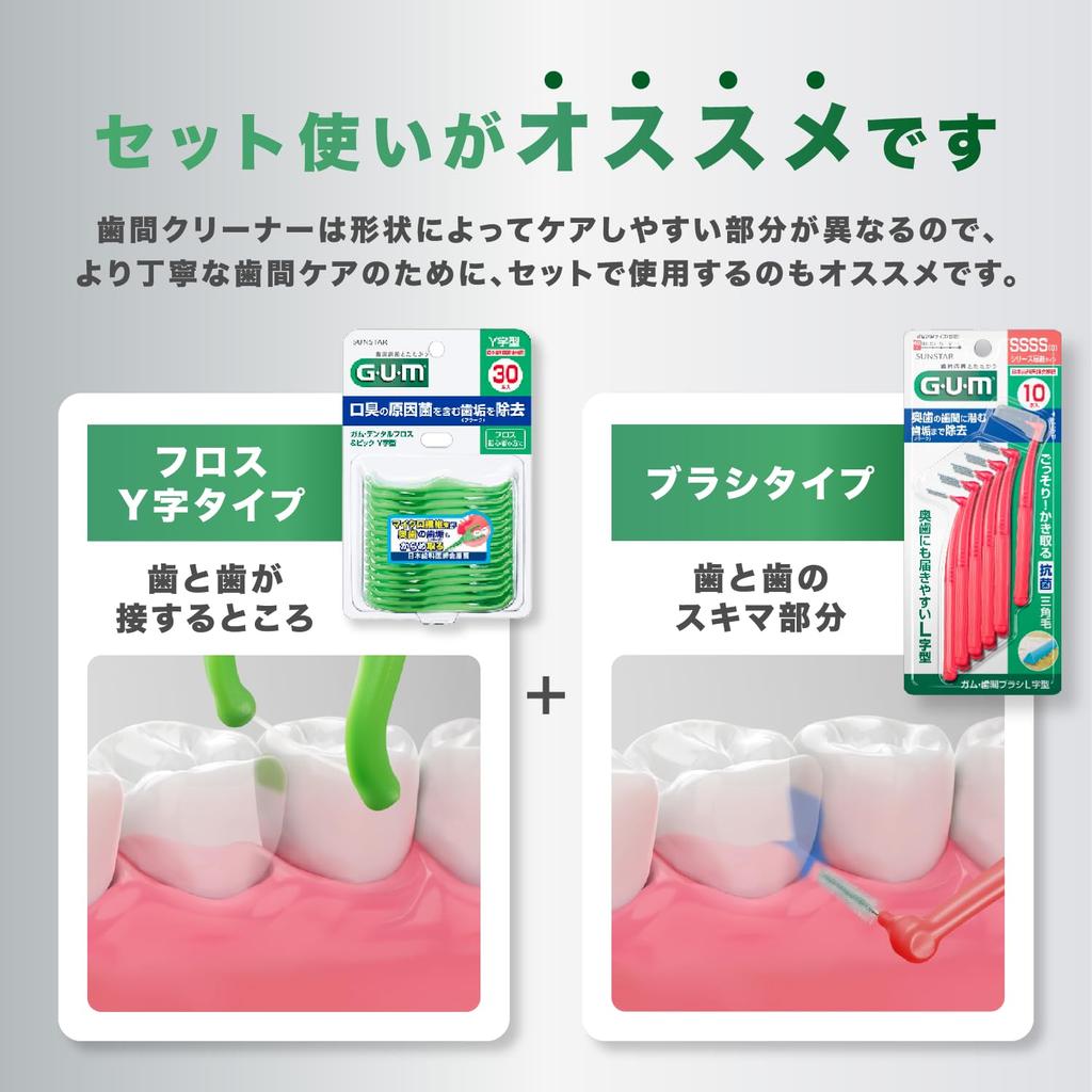 GUM Зубная нить Расширяющаяся межзубная 40м х 3 упаковки Бонус [Вощеная] Вощеная, Уход, +