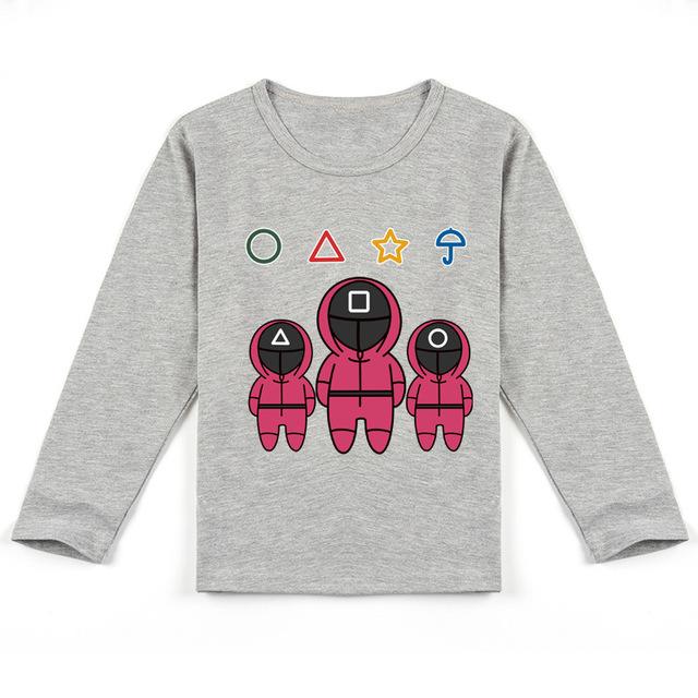 Футболка с длинными рукавами и 3D-принтом «Кальмар», игровое изображение, унисекс, Y446