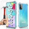 PROSHOP Transparent Case for Samsung Galaxy A52 5G - Flexible - Shockproof - High Resistance - Tempered Glass