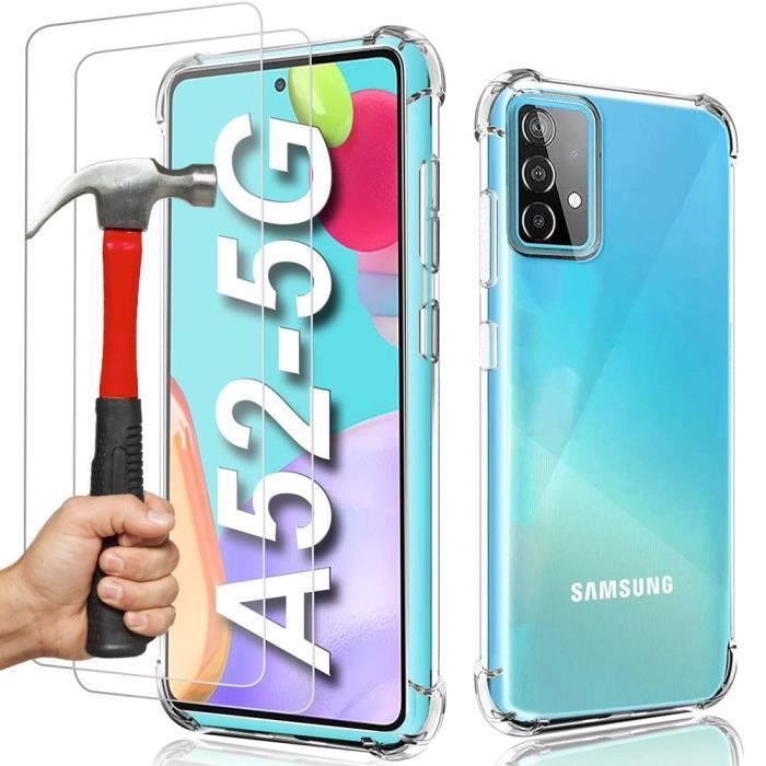 Coque Transparente PROSHOP pour Samsung Galaxy A52 5G - Souple - Anti Choc - Haute Résistance - Verre Trempé