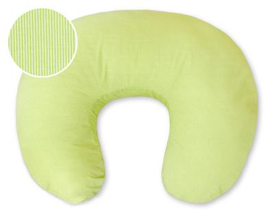 Bean-shaped Nursing Pillow + Removable Cover - Green Stripes