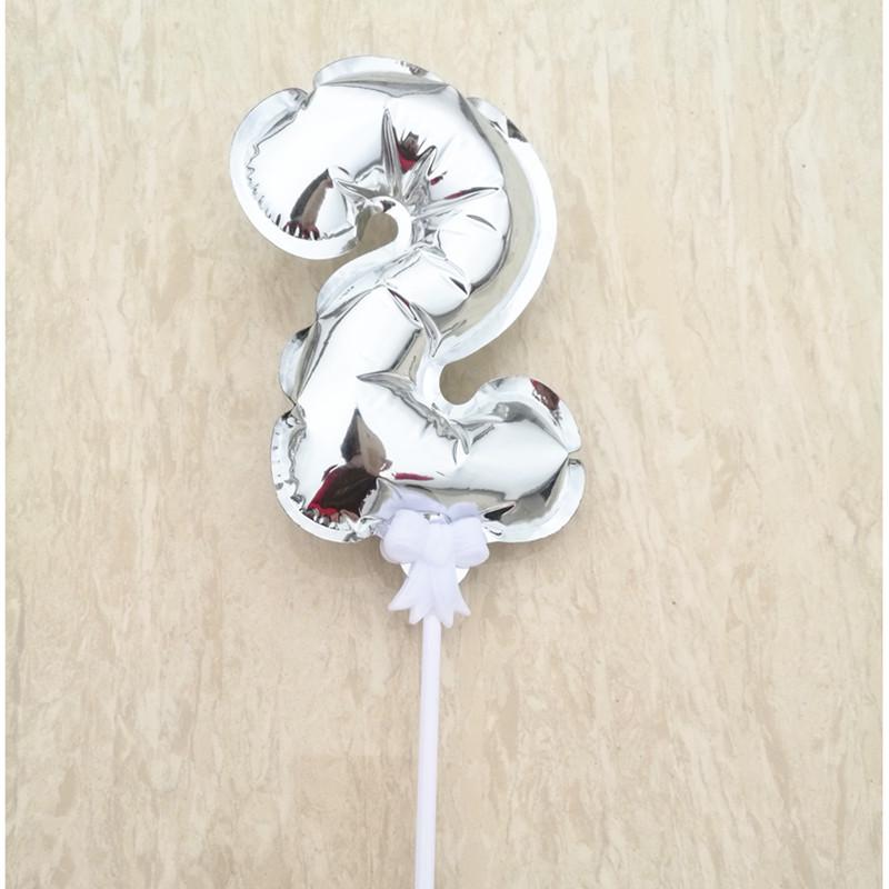 14 см Самонадувающийся алюминиевый шар с цифрой, Украшение для торта, Вставка 0-9 для вечеринки по случаю дня рождения.