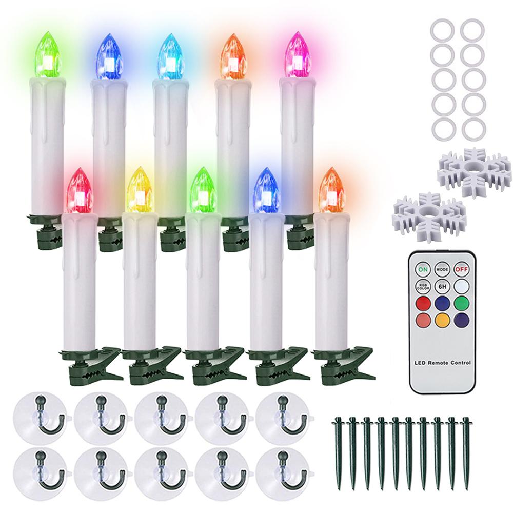 Светодиодные свечи, дистанционное управление с таймером, цветное освещение RGB, водонепроницаемая электронная свеча, свеча для украшения дома, День святого Валентина