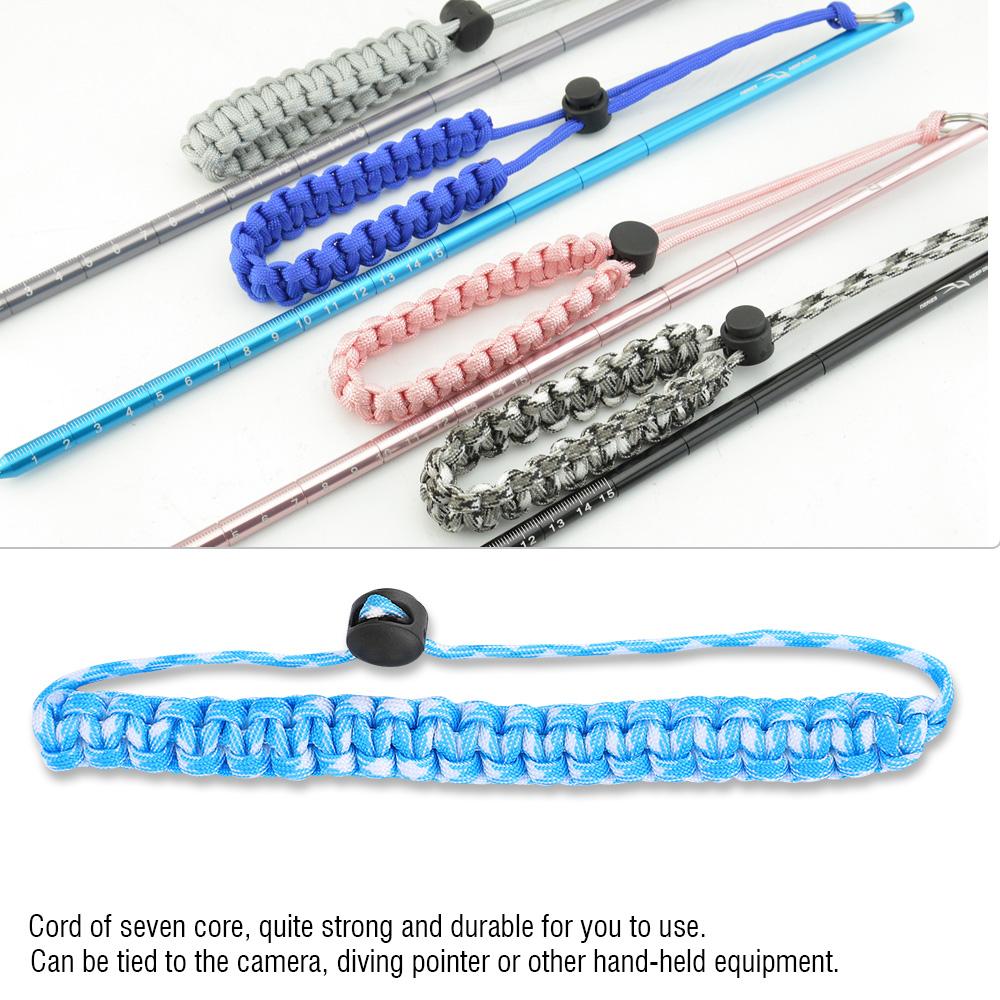 Hand Wrist Rope Diving Pointer Anti Lost Underwater Camera Strap (Blue White)