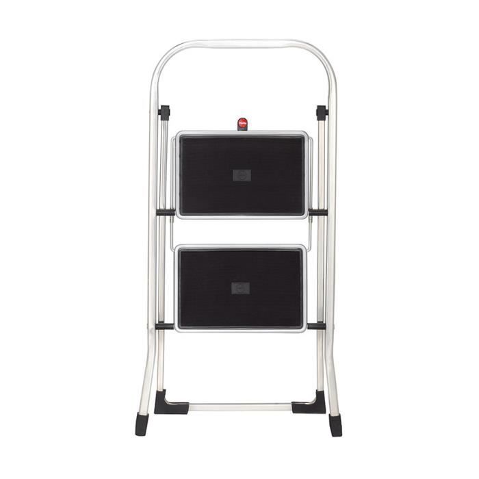 Marche pied pliant HAILO K30 2 marches en aluminium avec tapis antidérapant et garde-corps ergonomique