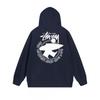 Mens Hooded Zip-Up Sweatshirt With Letter Print Loose Fit Cotton Pullover Winter Daily Wear