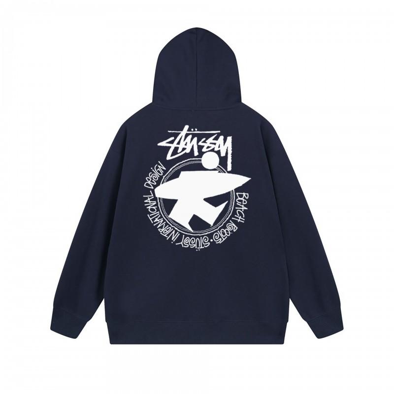 Mens Hooded Zip-Up Sweatshirt With Letter Print Loose Fit Cotton Pullover Winter Daily Wear