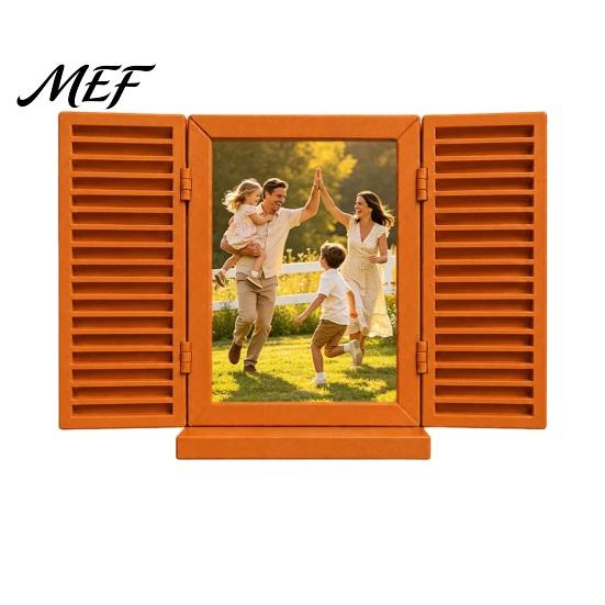 Travel Photo Display Frame Key Holder with Hidden Storage Shelf, Mediterranean-Style Window Mail And Organizer Stand, Functional Entryway Blinds Decor