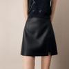 Женская ретро кожаная юбка А-силуэта с разрезом - Маленькая летняя коллекция 2025