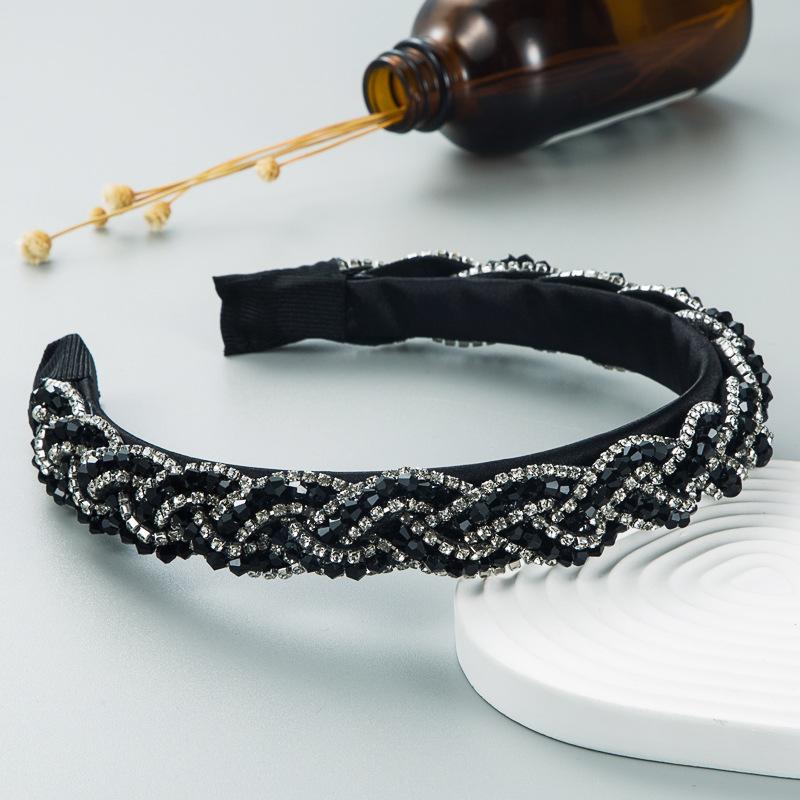 Женская повязка на голову Super Flash в стиле ретро со стразами и кристаллами, обжаренными в тесте с крестом