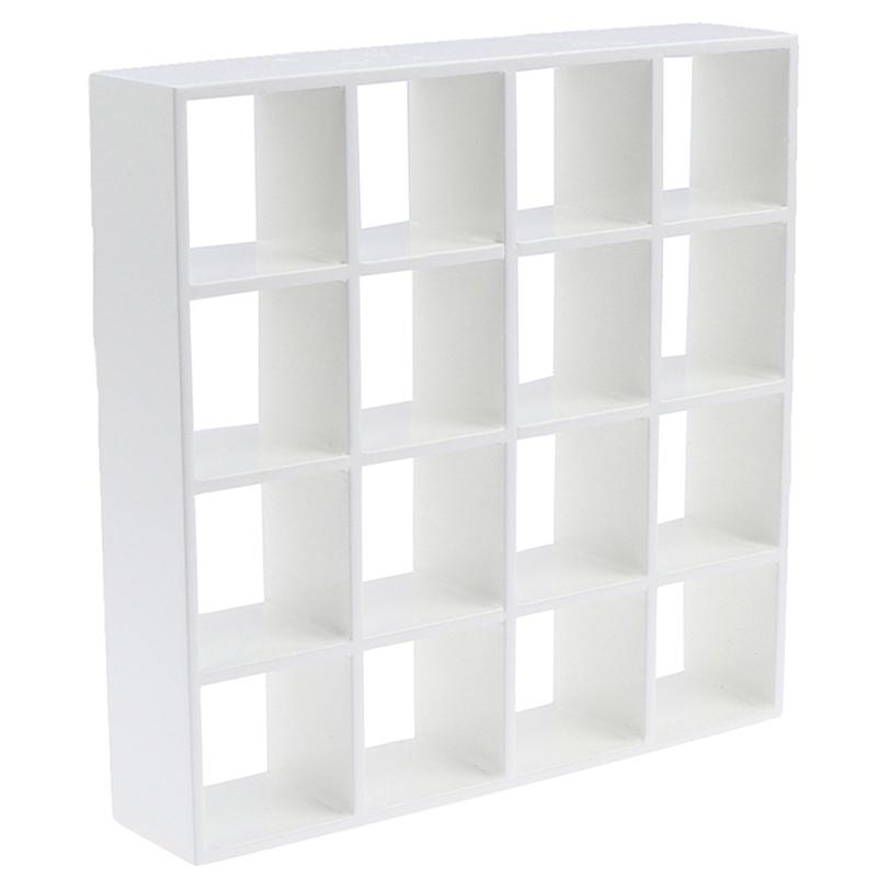 1шт 1: 12 деревянных стеллажей для хранения миниатюрных кукольных домиков 16 сетчатых полок для декора кукольного домика