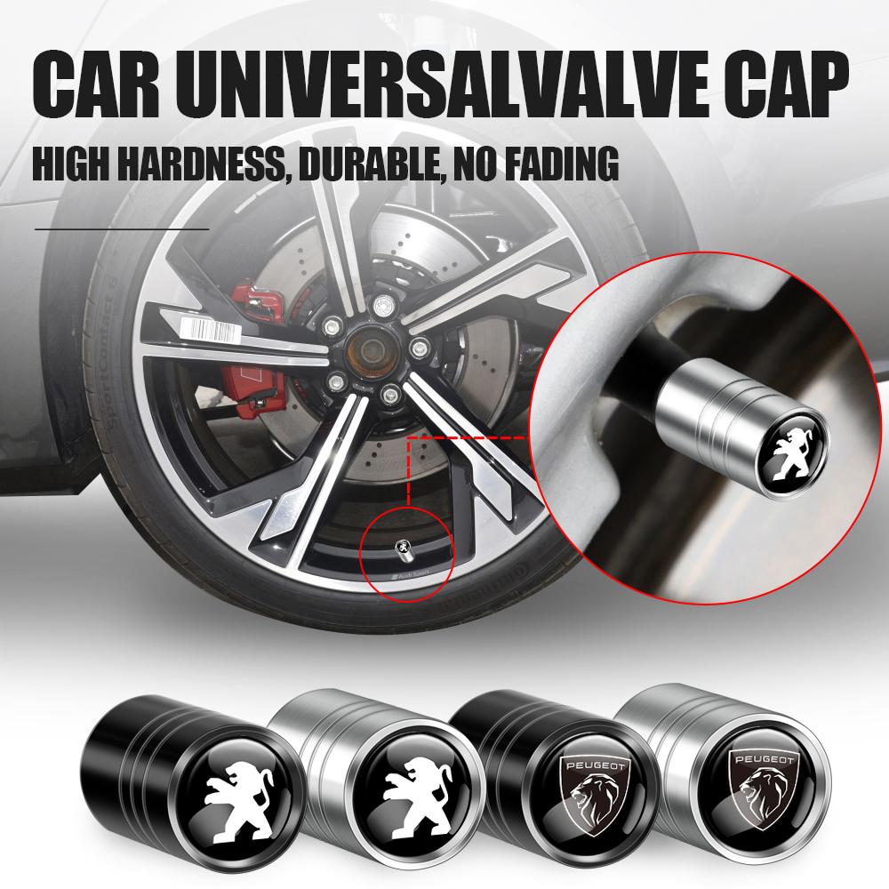 Car Styling 3D Auto Tire Valve Caps Metal Wheel Dust Covers Accessories For Peugeot 206 207 208 306 307 308 406 407 408 508 106