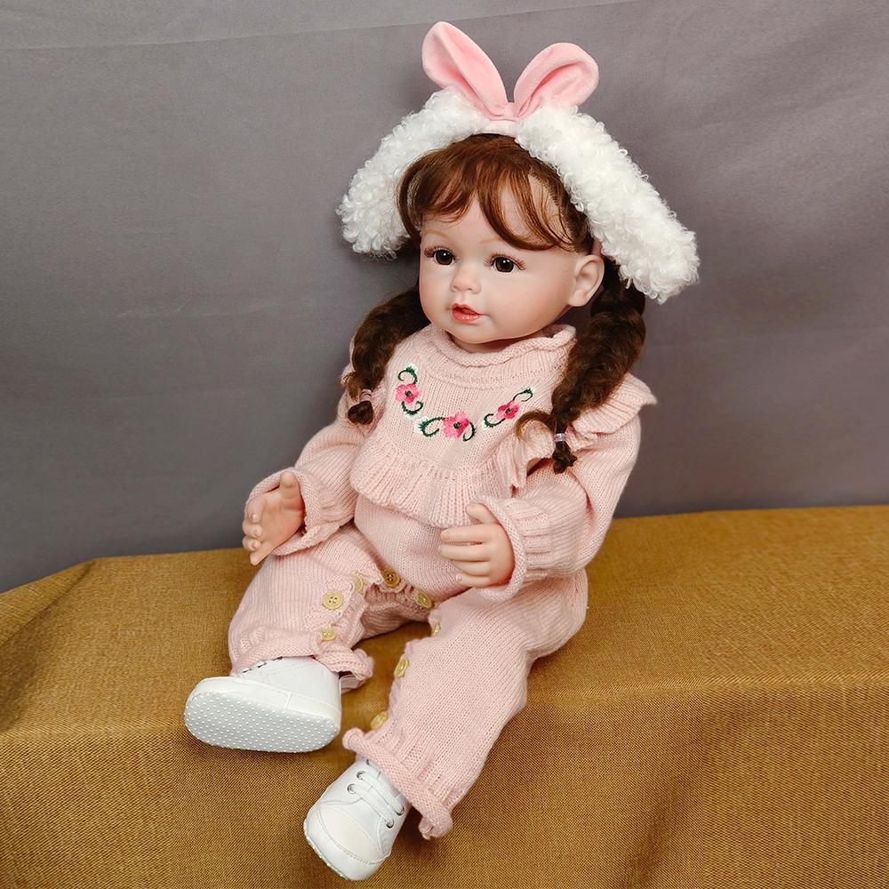 55cm Full Body Silicone Waterproof Reborn Doll Realistic Newborn Toddler Princess Baby Dolls For Girl Gift