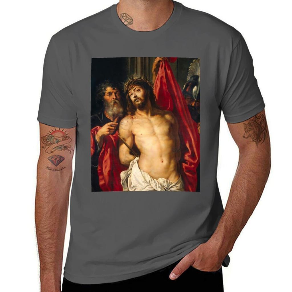Rubens 1612 Jesus Christ Ecce Homo TShirt Quick Dry Training Short Sleeve Tee