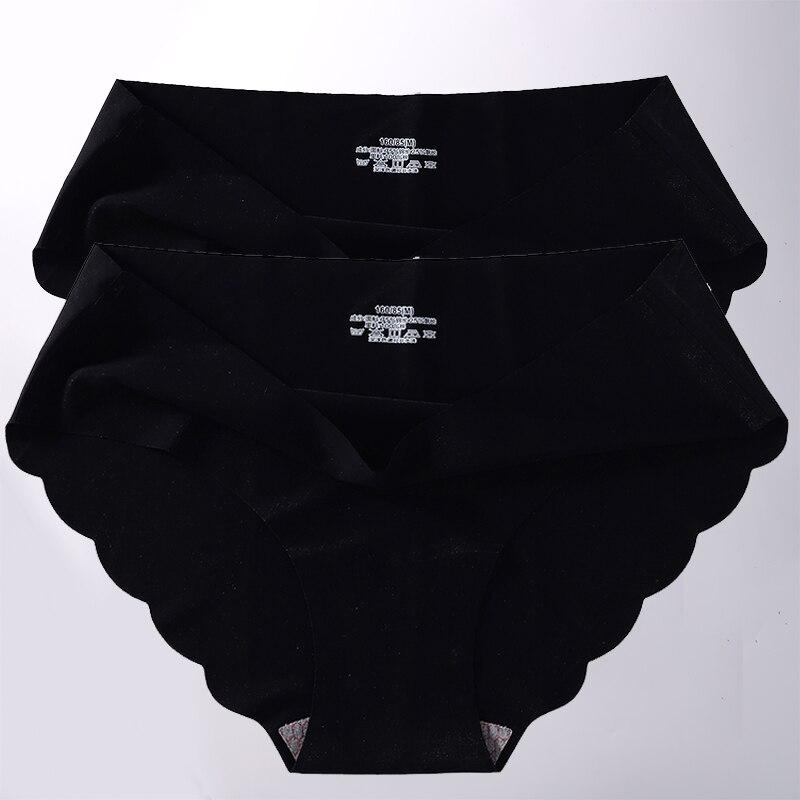 2Pcs/Set Seamless Silk Women's Panties Briefs Women Underwear Female Underpants Comfortable Silk Panty Sexy Woman Lingerie M-XL
