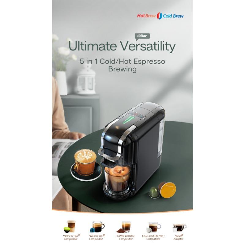 Капсульная кофемашина, автоматическая домашняя маленькая итальянская портативная интегрированная полностью совместимая машина, несколько кофемашин 5 в 1