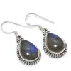 Natural Labradorite Gemstone 925 Solid Sterling Silver Gift Earring 1.25" n8O26
