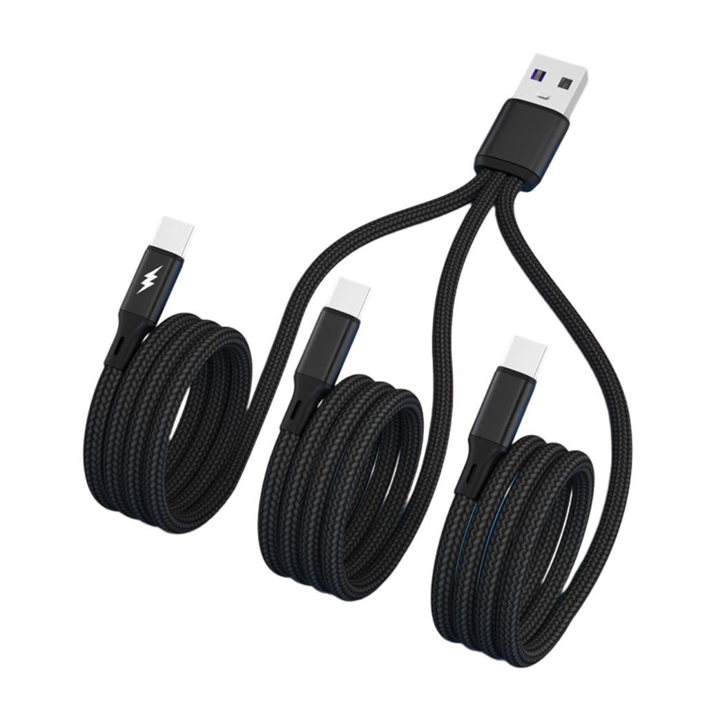 3-в-1 USB-кабель, USB на 3x Type-C Разъем Шнур питания Провод Быстрая зарядка Зарядная линия Удлинительный кабель