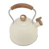 2.5 Liter Whistling Tea Kettle Stainless Steel Teapot with Handle for Electric Stove Gas Stove Beige