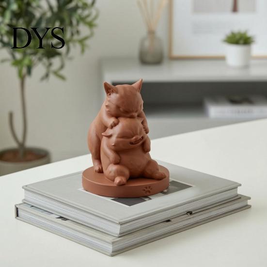 Декоративная фигурка для ТВ-тумбы, Орнамент "Дерущиеся коты", 3D-печатная фигурка сложенных котят, Прочный PLA, Маленькие предметы, Прихожая, Креативное животное