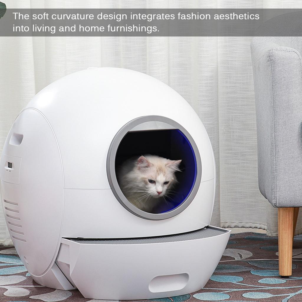 Electric Cat Litter Box Lid Cats Toilet Splash-proof Automatic Closed Smart Wifi Pet Litter Tray Self Cleaning With Litter Scoop