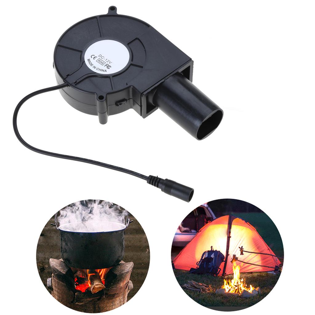Portable BBQ Fan for DC 12V 20W 5.5x2.1mm Air Turbo Blower for Barbecue Picnic Camping Fire Charcoal Starter Cooking Too