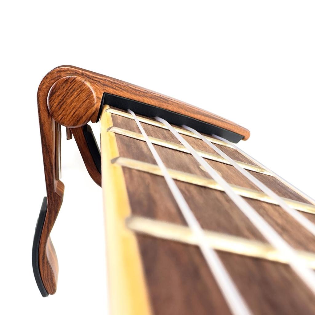 WINGO Capo Professional Ukulele Capo Soprano Concert Rosewood One-touch Baritone, Color.