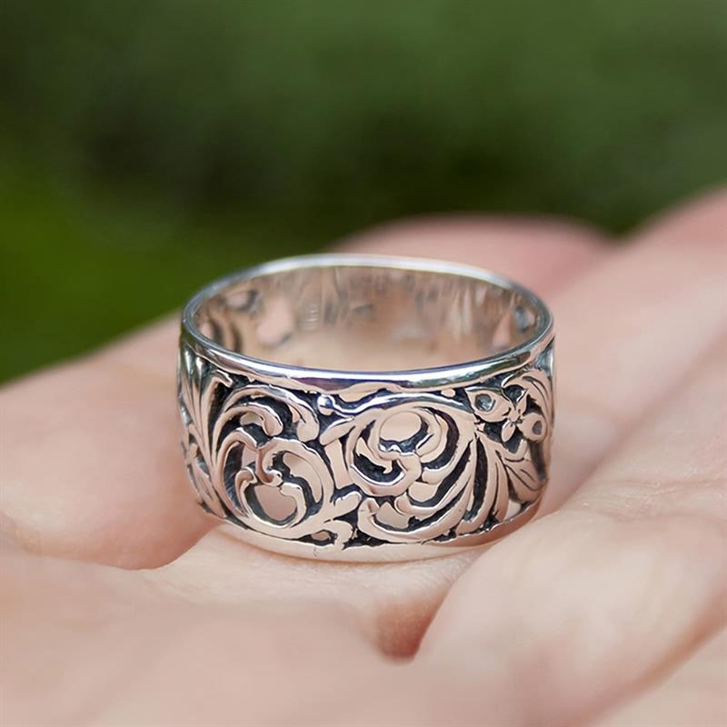 Xiaomi Huitan Versatile Women Ring Silver Color Accessories for Party Daily Hollow Engraved Design Vintage Metal Fashion Lady Jewelry