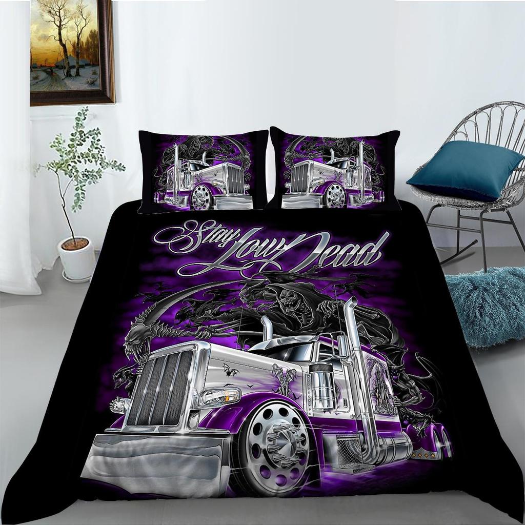 Пододеяльник с 3D принтом автомобиля, мягкий домашний комплект постельного белья King Size, пододеяльник с автомобилями, роскошные комплекты постельного белья для детей-подростков
