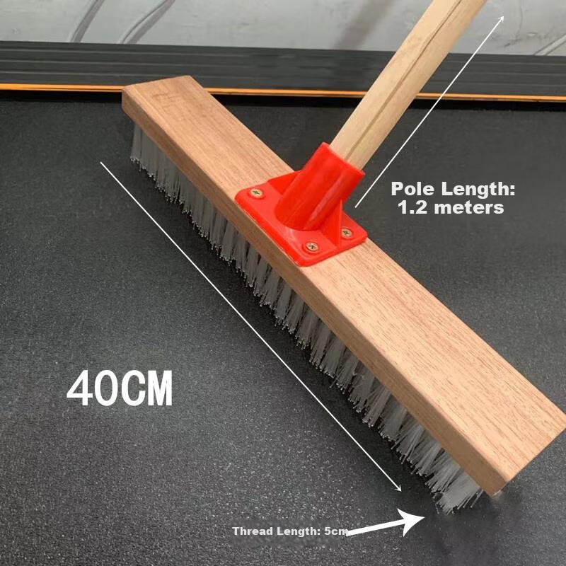Home Maid 40cm Wide Floor Brush, Long Handle Hard Bristle Large Kitchen Bathroom Carpet Washing Brush Cleaning Brush Tile Scrubber